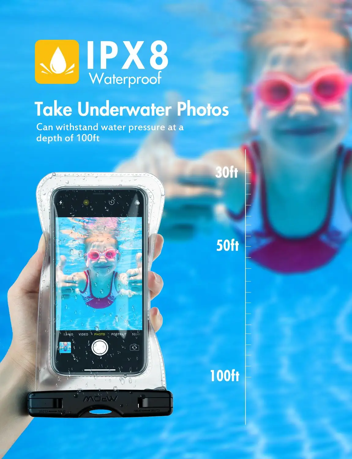 1 шт. Mpow iPX8 водонепроницаемый чехол для мобильного телефона сухая сумка