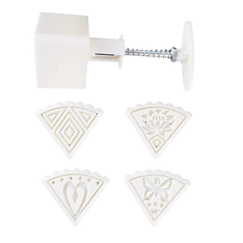 1 Набор белая печать в виде цветка луна торт плесень ручное давление середины