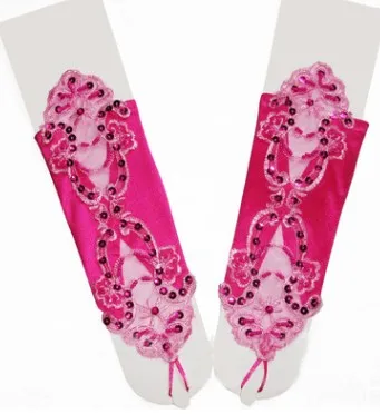 fuchsia Женские 13 цветов винтажные Потрясающие вечерние кружевные перчатки без пальцев для свадьбы или выпускного вечера - Цвет: fuchsia