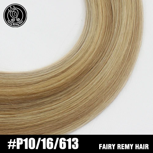 P10/16/613 Сказочные волосы remy 18 дюймов 100 г/шт. двойные нарисованные натуральные человеческие волосы Weft изюминка пепел блонд прямые пучки волос для наращивания - Цвет: P10/16/613