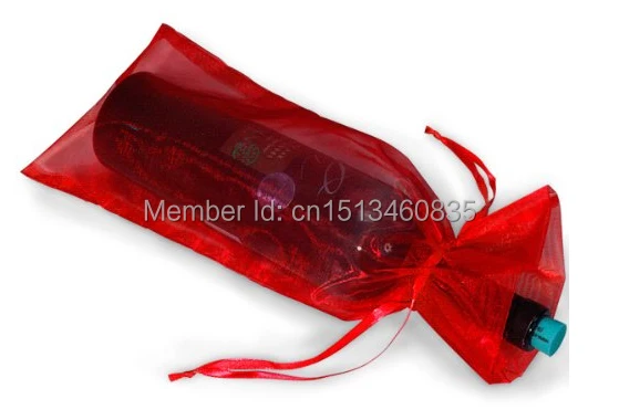 100pcs free shipping organza gift bags pouches 13*32cm jewelry bags wholesale for wedding gift wine bottle packaging and storage