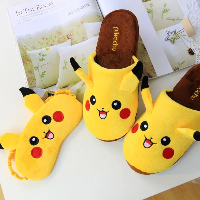 2017 тапочки Pokemon Pikachu baotou для отдыха пижамы унисекс обувь костюмированной