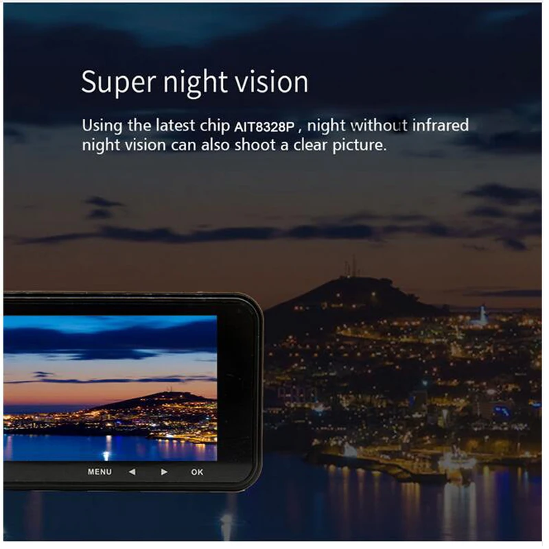 QUIDUX 3 дюймовый Full HD 1296 P Видеорегистраторы для автомобилей ADAS WDR с функцией ночного