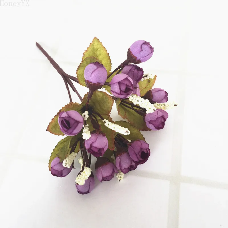 Tea Rose Hybrid Floral Bouquet Fake Flower Arrange Table Home Decor Party Accessory Flores Wedding | Дом и сад