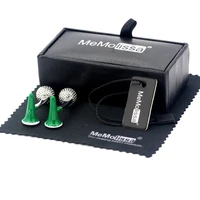 memolissa display box cufflinks luxury men jewelry ball design silvery green enamel plated cuff link free tag wipe cloth