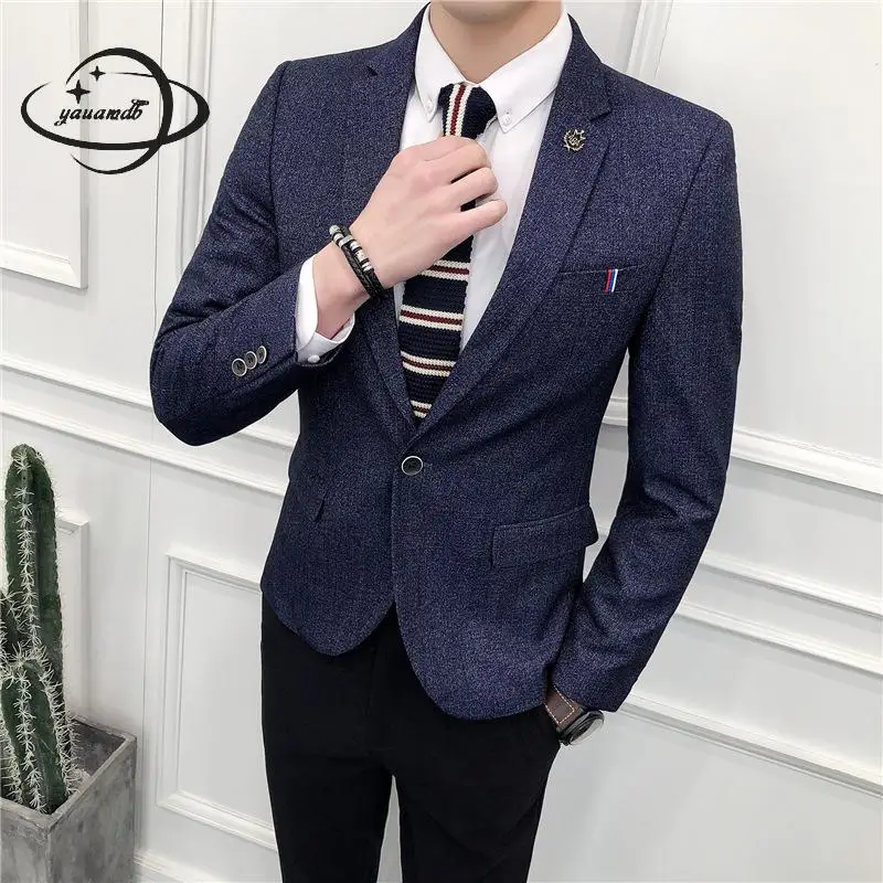 YAUAMDB/мужские пиджаки весна-осень M-3XL мужской костюм Куртки карманы одежда одной