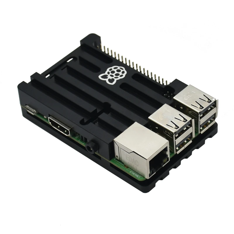 Raspberry Pi 3B B + Алюминиевый Чехол серебристый металлический корпус черный поддержка