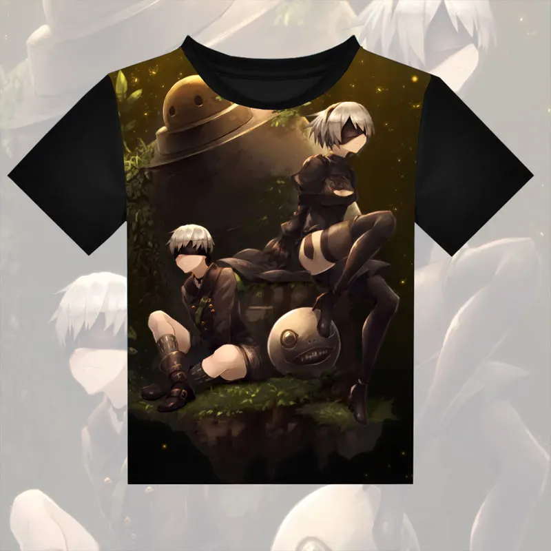 

Футболка для косплея Nier футболки Automata Anime Yorha 2B, Повседневные Дышащие топы, футболки, новинка