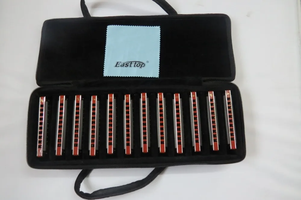 EASTTOP Блюз Харп рот орган T008K набор с 12 клавишами музыкальная металлическая