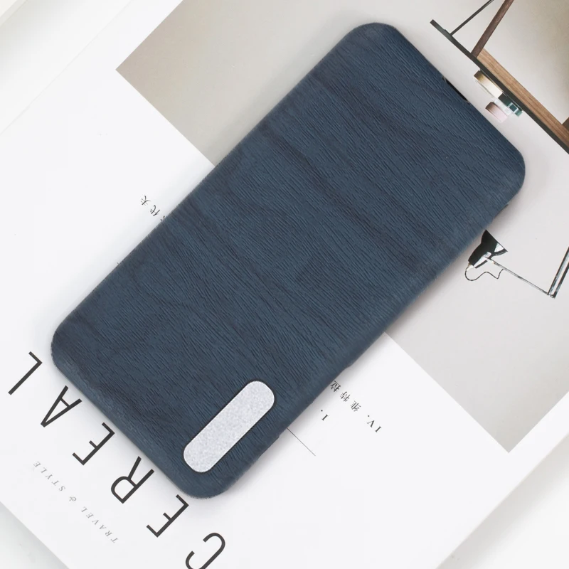 Чехол из искусственной кожи с деревянным покрытием для Samsung Galaxy A70 мягкий
