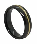 Оригинальное черное вольфрамовое Куполообразное кольцо, Золотое кольцо с канавкой, обручальное кольцо для мужчин и женщин, Свадебные обручальные украшения кольца на палец