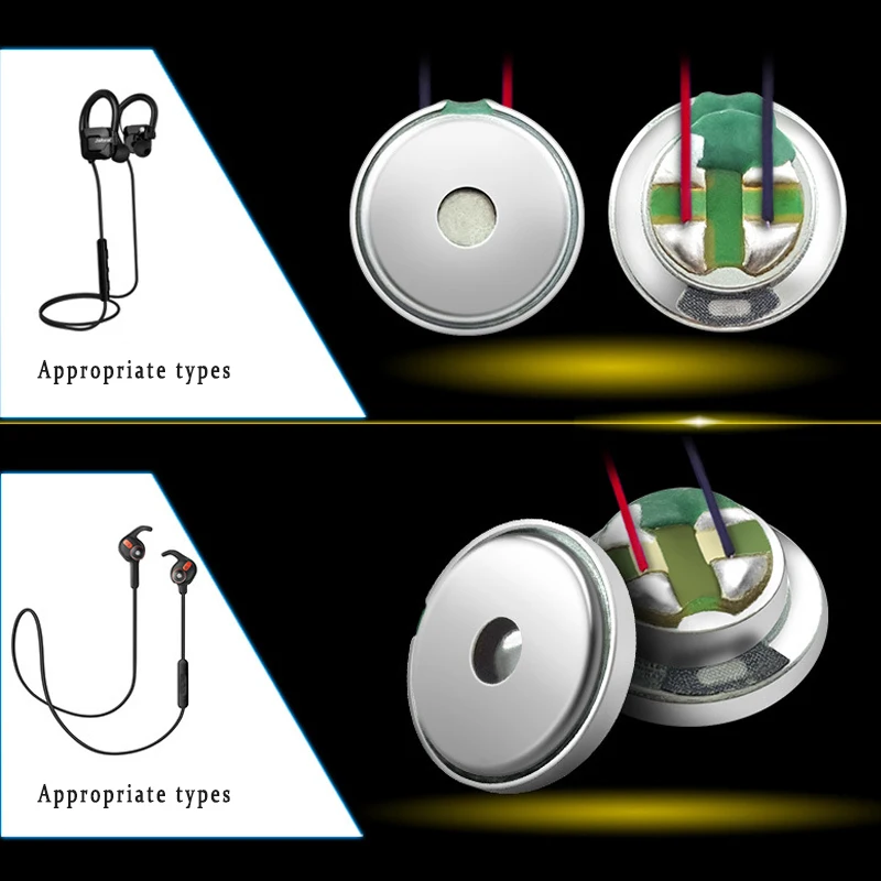 MACGARSEN 2pcs 8mm Round Subwoofer Copper Ring Diaphragm Bluetooth Earphone Speakers Unit 16ohm For | Электроника