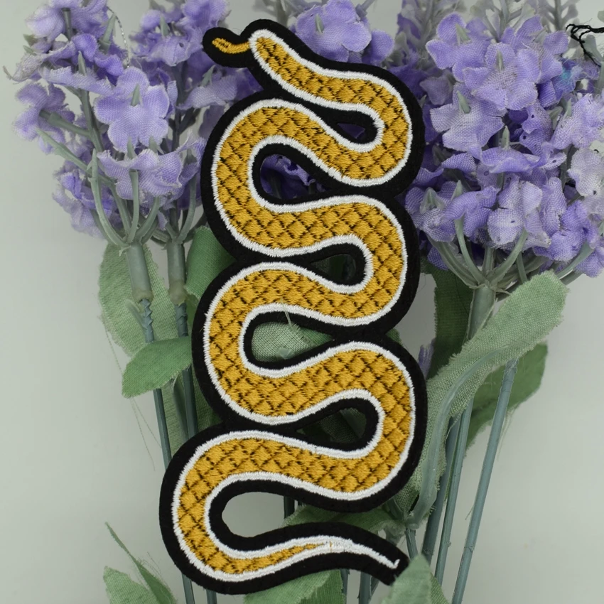 1 шт. Золотая нашивка Змея для одежды Железная на Бисероплетение куртка с