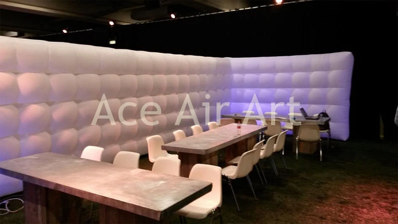 

beautiful lighting inflatable party square wall for party with free air blower