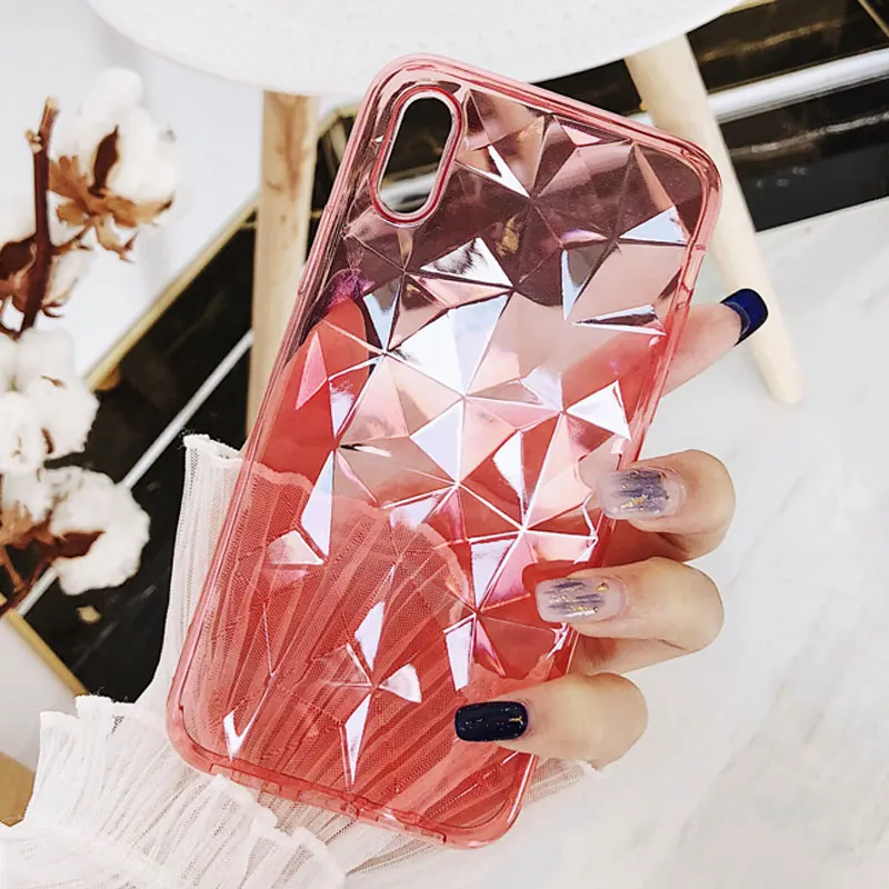 3D Алмазный Роскошный прозрачный мягкий чехол из ТПУ для iPhone 5 5S 6 S 7 8 Plus X Bling задняя