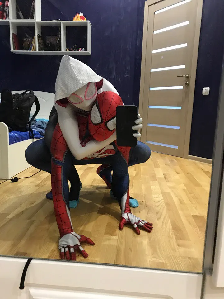 Взрослый костюм Человека-паука для женщин Гвен Человек-паук Zentai костюм на Хэллоуин и косплей Женский костюм паука анти-Веном Gwen