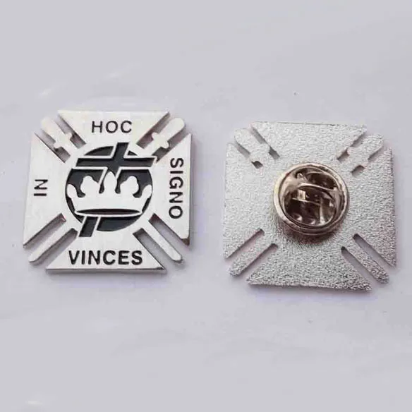M223 10PCS 1&quot Silver Tone Masonic Lapel Pin Badge VINCES IN HOC SIGNO Brooch Pins Zinc Alloy material | Украшения и