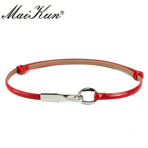 Maikun ремень женский ремень узкие ремни для женщин из натуральной кожи высококачественный тощий пояс с металлической пряжкой для свадебного платья и красочной юбки