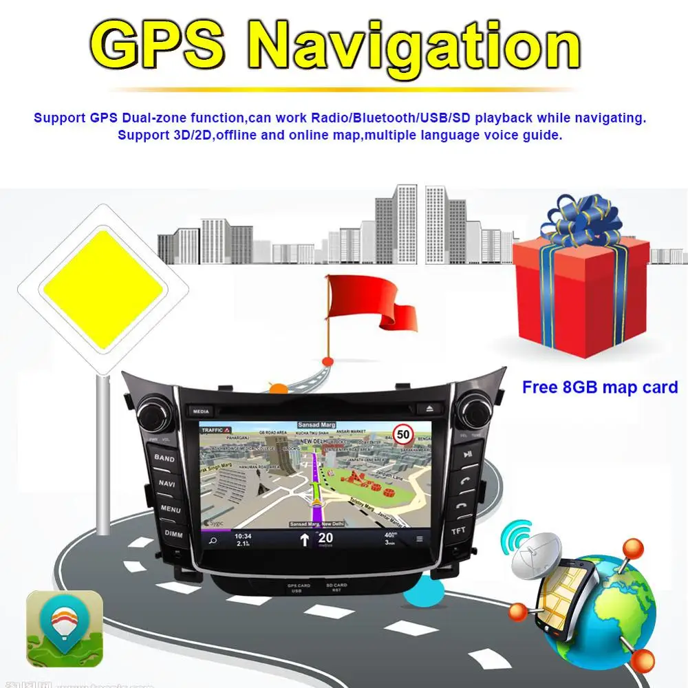 Android 9 0 Восьмиядерный 4 Гб RAM 7 ''LCD автомобильный DVD плеер GPS навигация головное