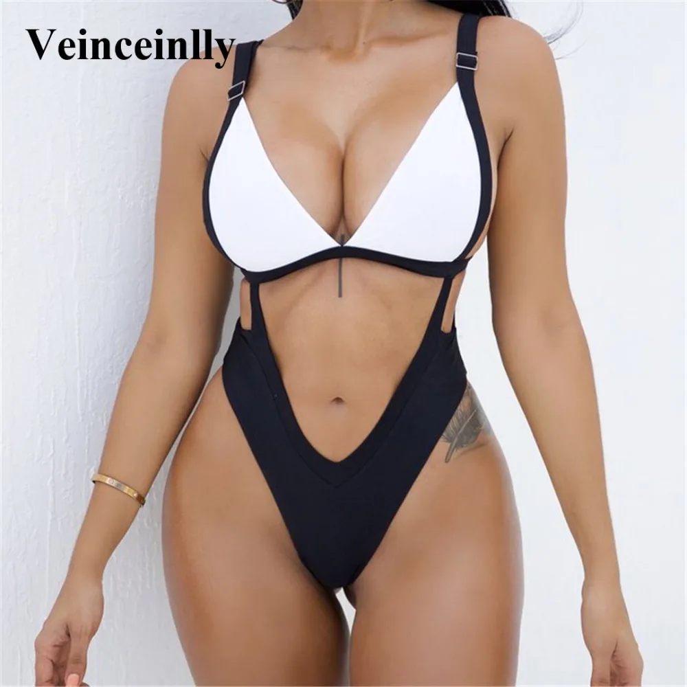 Bather 2020 новый сексуальный слитный купальник с V образным вырезом вырезами для