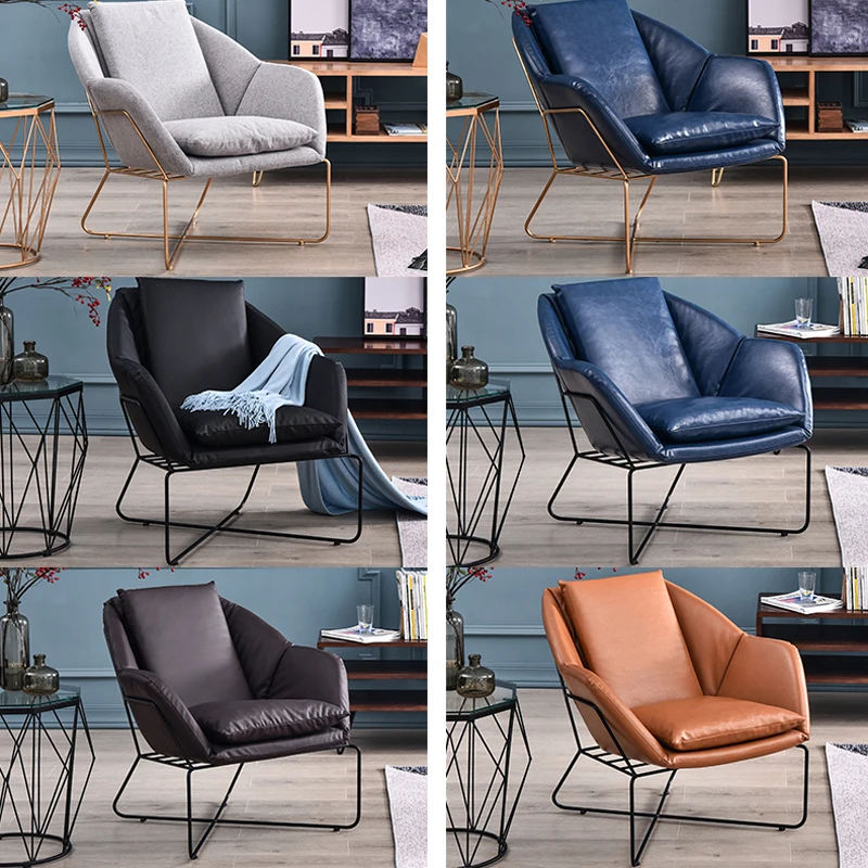 Первоклассное Роскошное кресло из золотистого чугуна с одним диваном кожаное