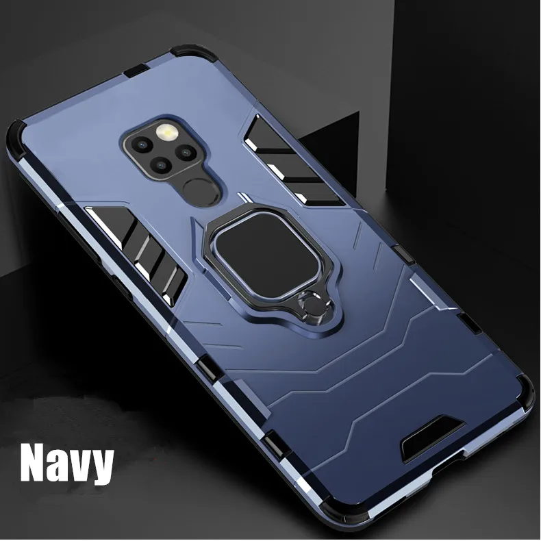 Navy Защитный чехол для huawei mate 20, Гибридный Жесткий ПК, ТПУ, Силиконовый противоударный защитный чехол для huawei mate 20x 20lite 20pro 30 10 9, чехол - Цвет: Navy