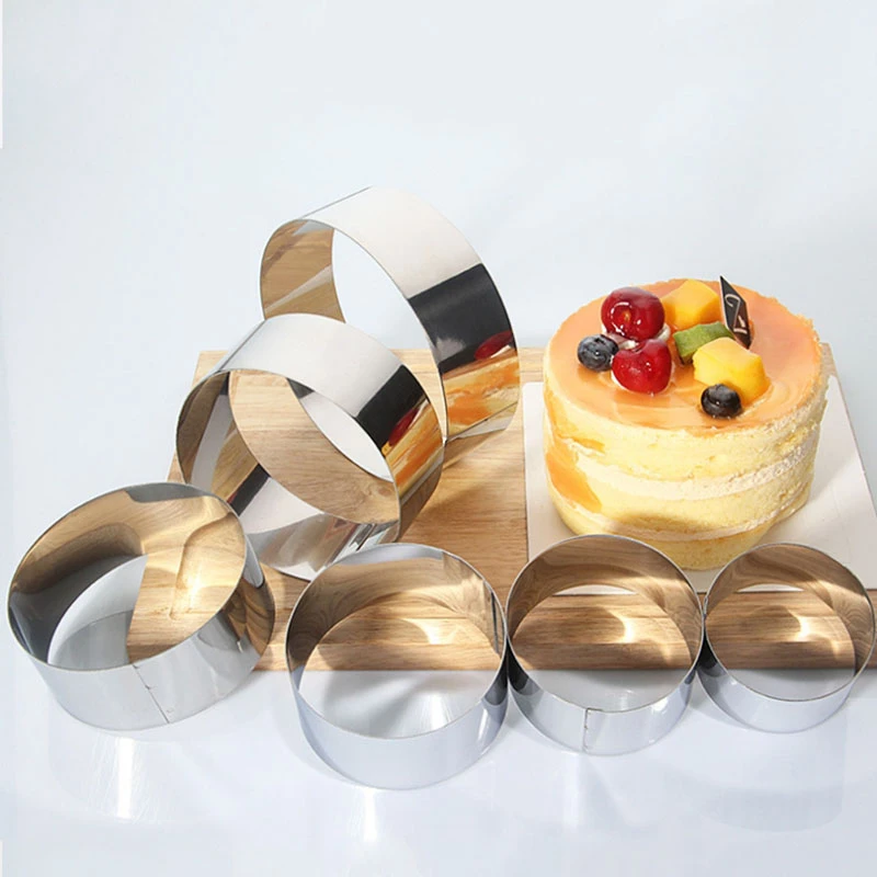 Transhome Mousse Cake Ring 6Pcs Stainless Steel Mousse Mold Cake Mold For Baking Mousse Cake Baking Pastry Tools Bakeware Tools