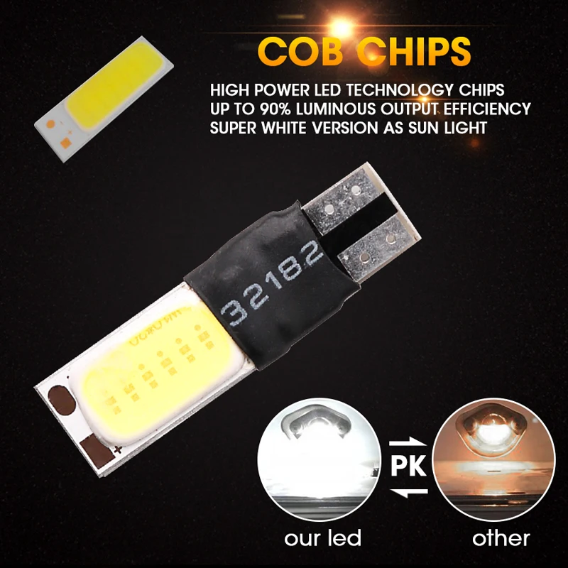 Hlxg 4 шт. T10 LED W5W COB 168 194 интерьерные лампы для автомобиля купольные огни сигнальная
