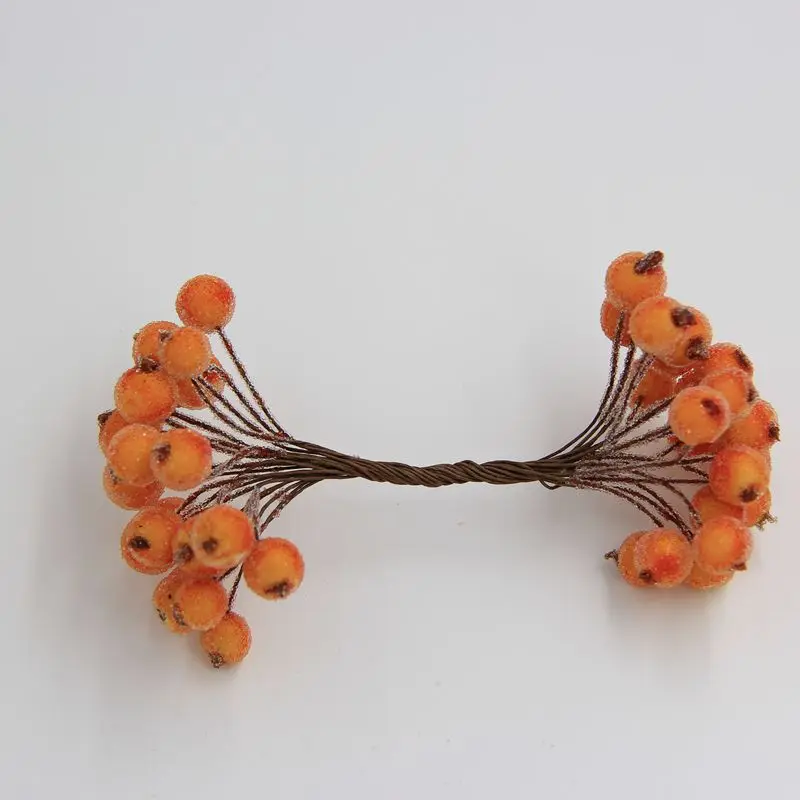 light orange 1 см 20 шт./лот мини Скрапбукинг тычинки srtificial Ягодный букет цветов для вечерние свадебное украшение коробки для конфет Ремесла поставок - Цвет: light orange