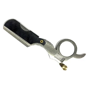 Парикмахерская Бритва для стрижки бороды бровей инструмент для бритья ручная депиляция парикмахерский резак держатель из стали с прямыми краями