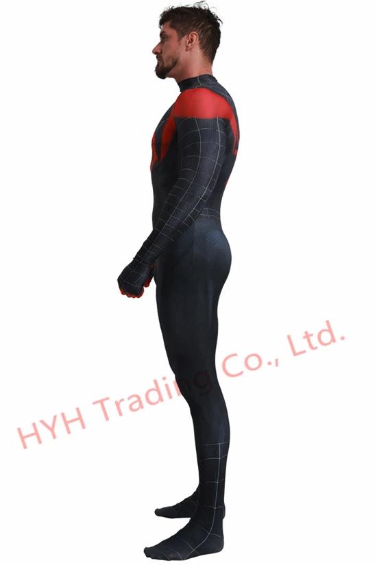 В году, костюм Человека-паука для взрослого с 3D принтом "Black Miles Morales" маскарадный костюм супергероя "Zentai" "Человек-паук"