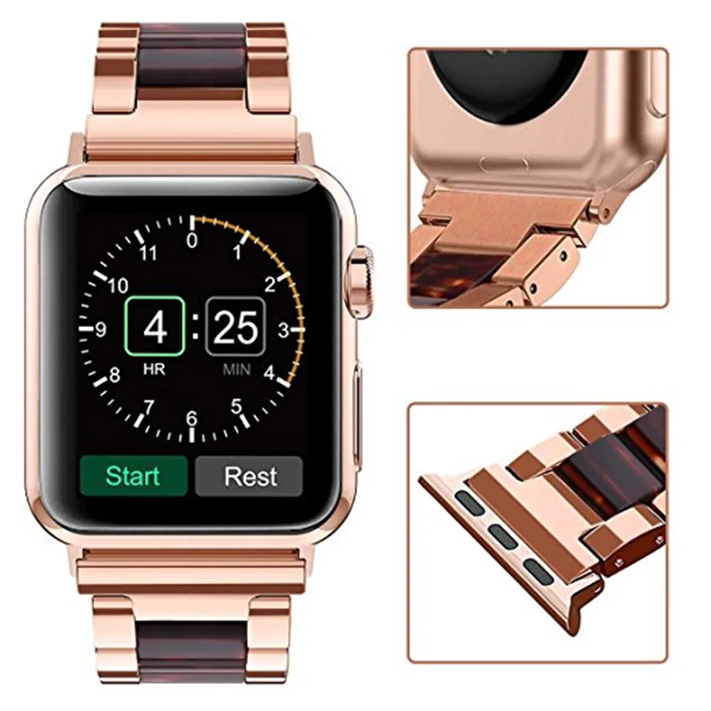 V-MORO 2018 New WATCH BAND For APPLE 42MM 38mm Bands Resin Stainless Steel Strap Apple Watch Series 3 2 1 Sport Hermes | Наручные часы
