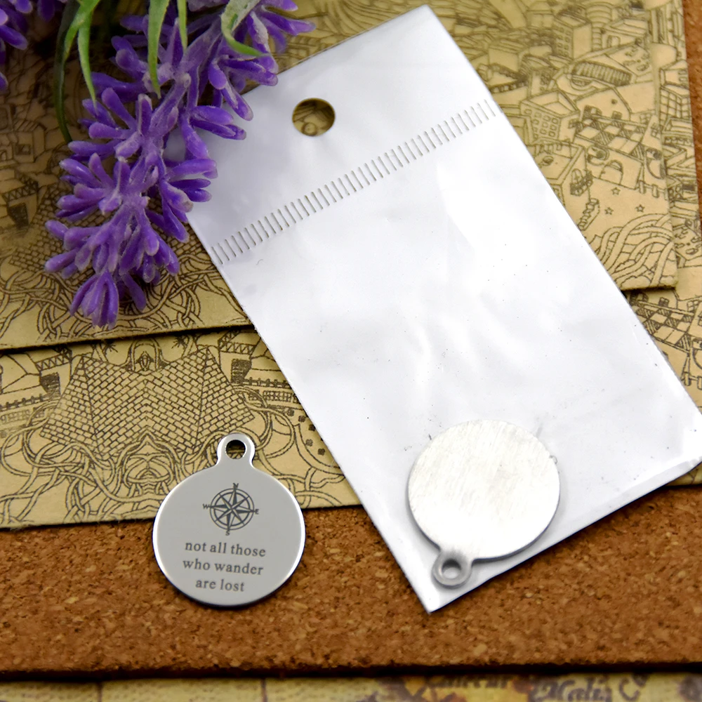 10pcs--stainless steel charms&quotnot all those who wander are lost &quot5 style for choosing DIY Charms Pendants | Украшения и