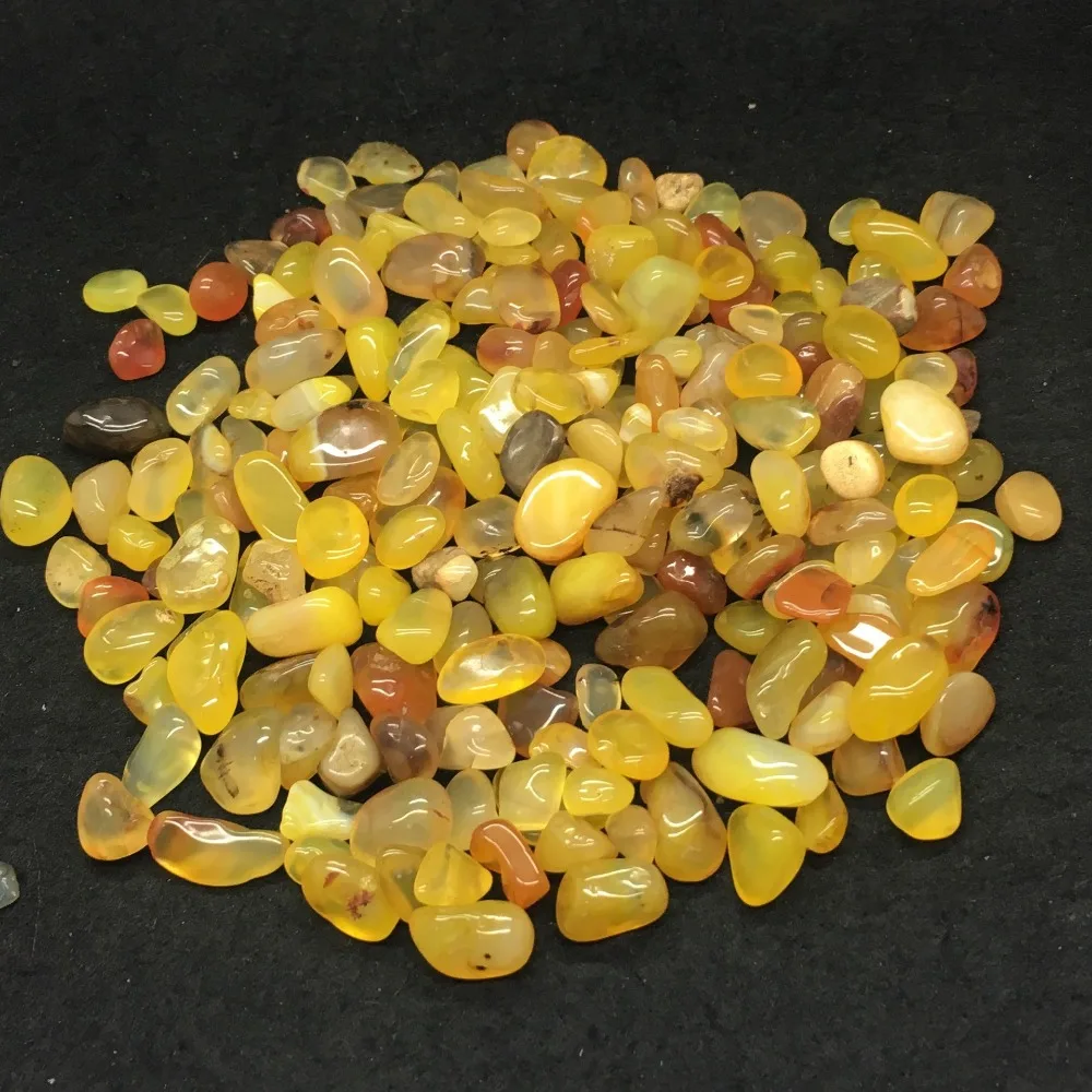 50 г натуральный желтый Агат полированный кристалл кварца гравий образец камня