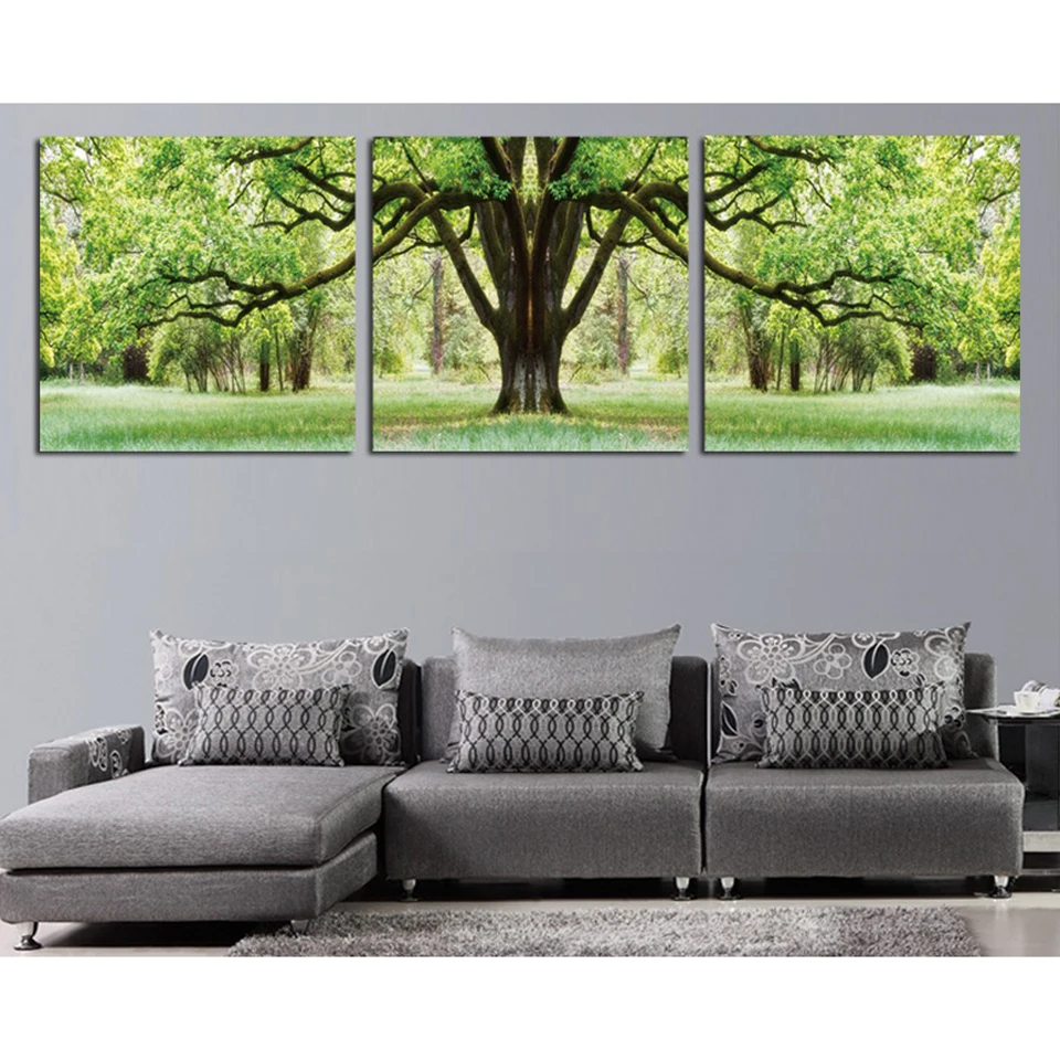 Декор для дома плакаты рамка гостиной настенное искусство 3 предмета Лес дерево