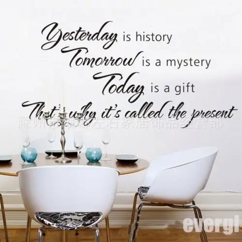 Наклейка на стену сделай сам с цитатой Завтра is Mystery Today Виниловая наклейка Deca Decor