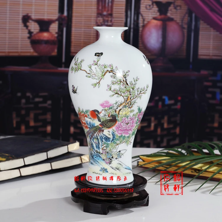 Простой современный Цзиндэчжэнь керамические ремесла Маленькая ваза компоновка украшение дома богатый бамбук Гидропоника гостиной компоновка