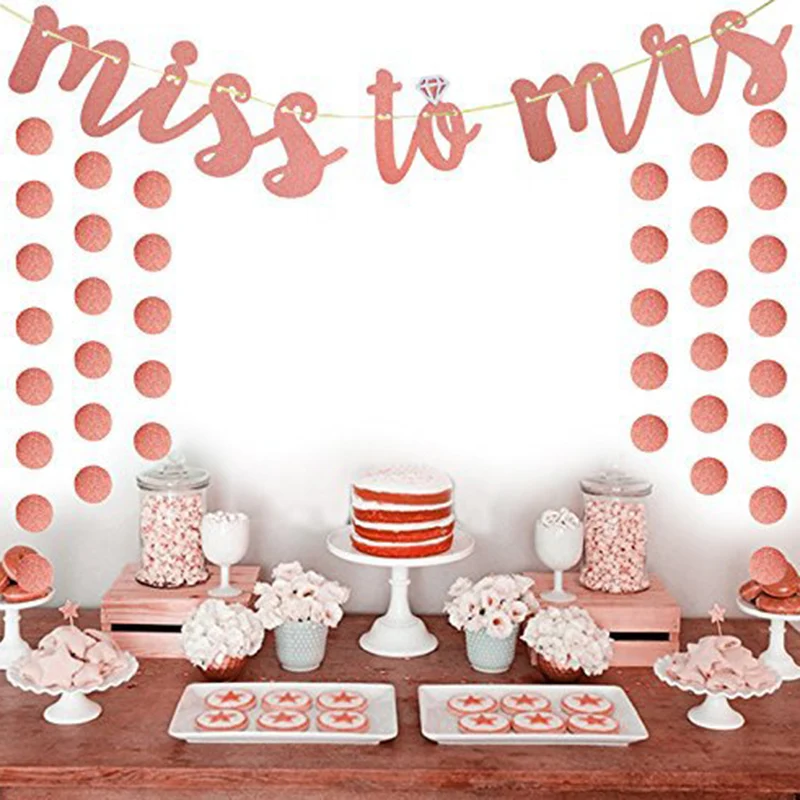 Вечерние украшения DIY блестящие банты баннер с надписью Miss To Mrs висячие для