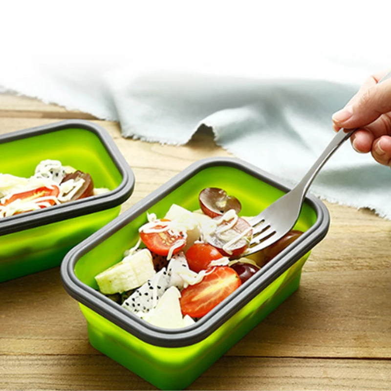 Силиконовый Ланч бокс складной портативный контейнер миска контейнеры для бенто