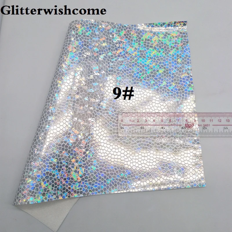 Glitterwishcome 21X29 см A4 размер винил для бантов Радужное тиснение Камень кожа Fabirc искусственная кожа листы для бантов, GM165A