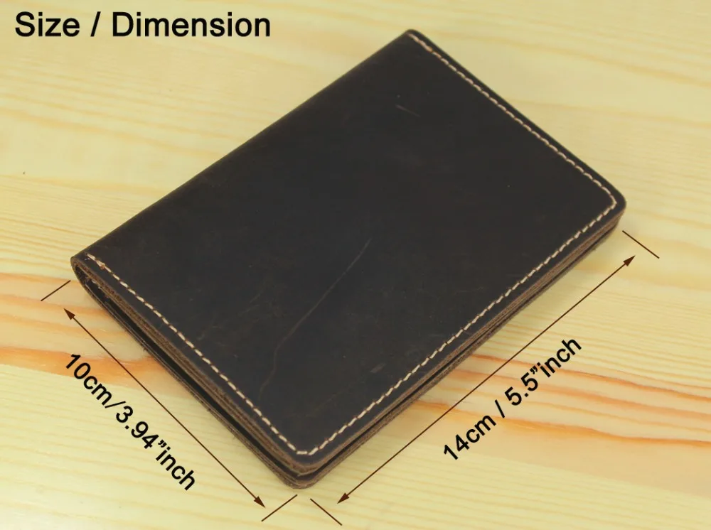 Vintage men Genuine leather passport cover travel passport holder Bag Leather Passport case Wallet license credit Card holder