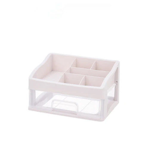1 layer white 1 шт., настольная коробка для макияжа, пластиковый ящик для хранения косметики, офисный органайзер для мелочей, контейнер для макияжа, коробки, органайзер для косметики - Цвет: 1 layer white