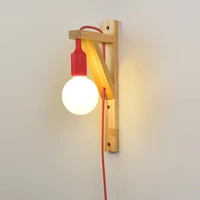 modern wood wall lamp with external plug living room bedroom room hanging wall light bedside wall sconces kitchen fixture