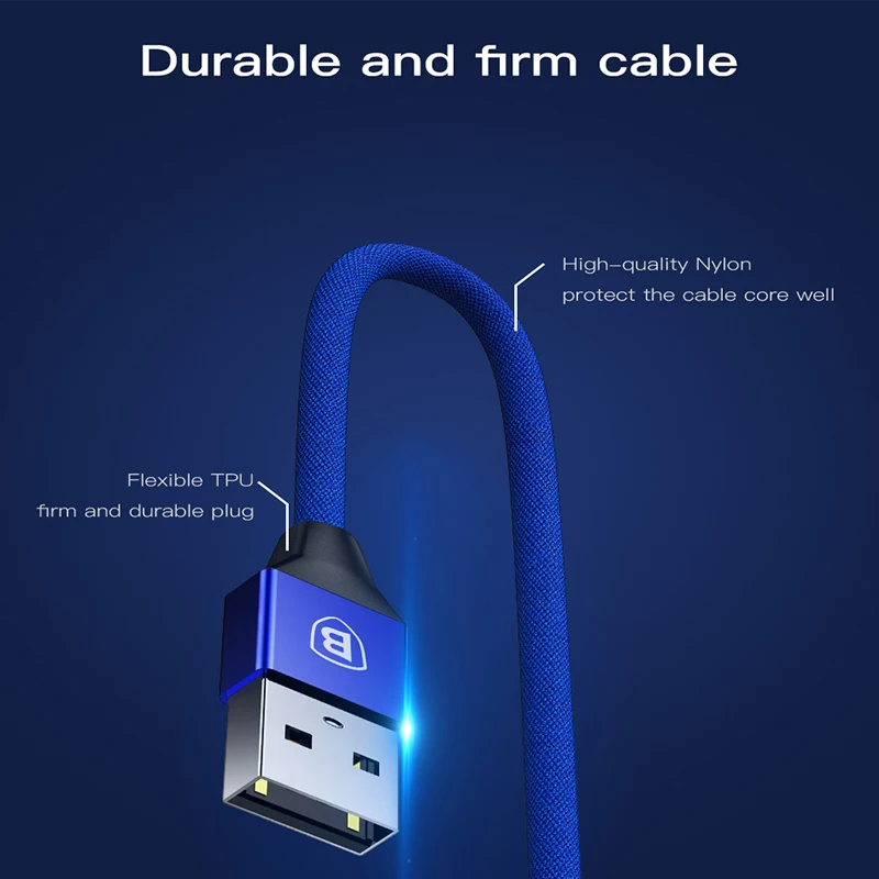 Baseus usb type-C кабель для samsung galaxy s9 plus note 8 3A USB кабель Быстрая зарядка шнур для передачи данных для huawei mate 10 lite USB-C