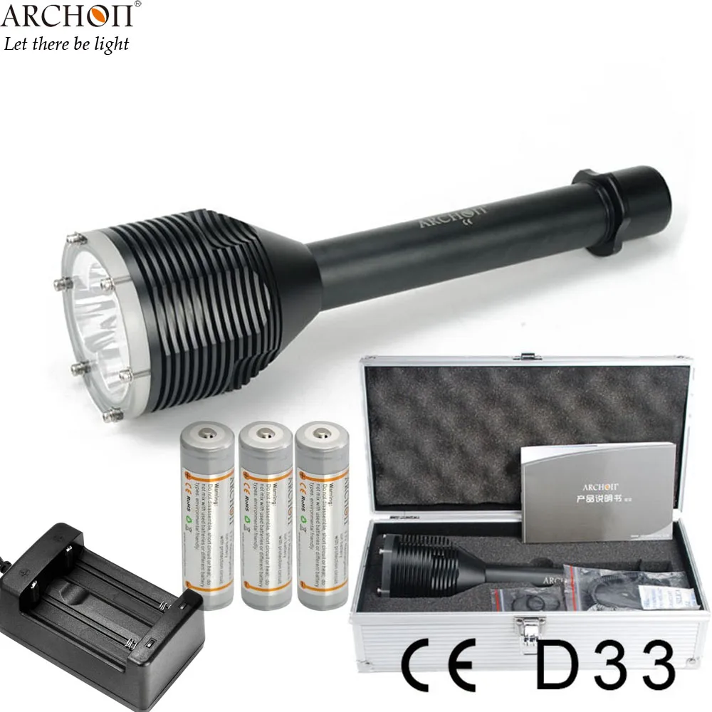 Водонепроницаемый подводный фонарик ARCHON D33 3 CREE XM L2 U2 макс. 3000 люмен 100 м|archon d33|diving