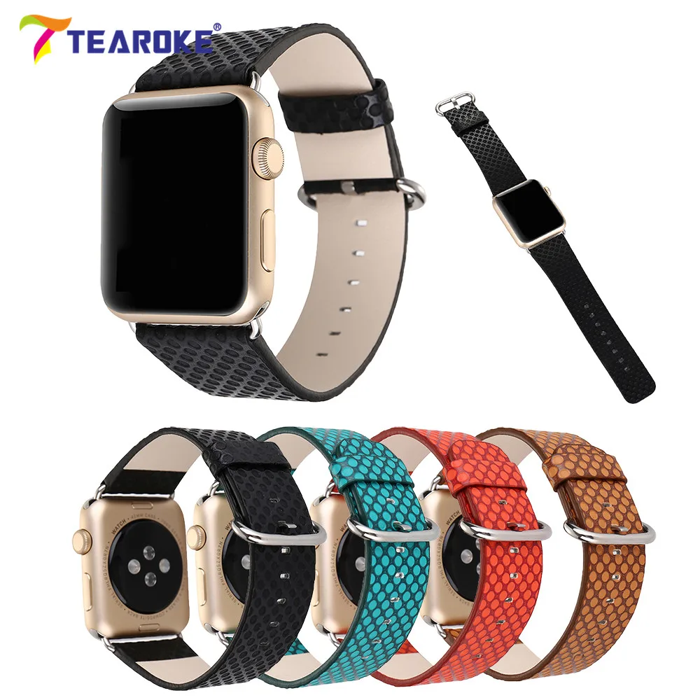 Tearoke кожаный ремешок для Apple Watch 38 мм 42 Мода Dot Pattern Для женщин мужчин замена iwatch 1 2