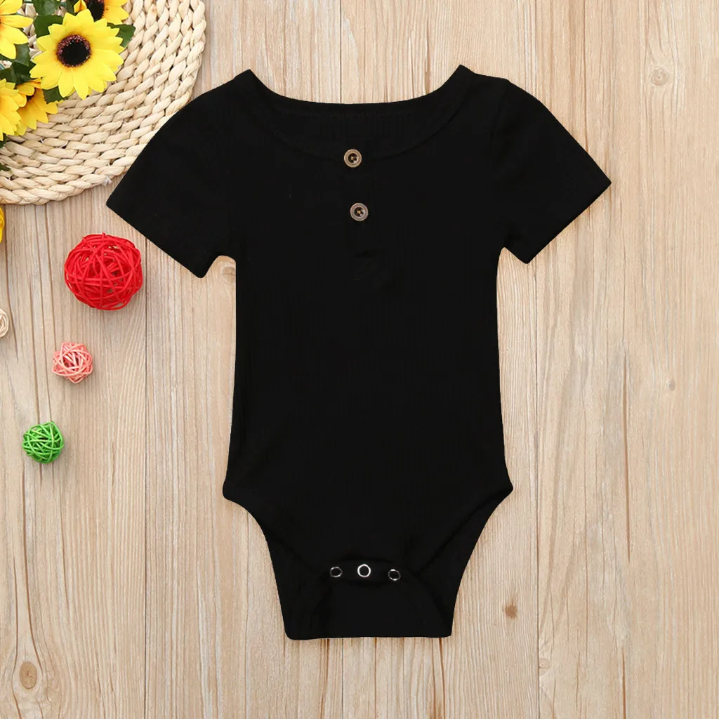 Милые Одежда для новорожденных девочек гимнастический костюм с коротким рукавом