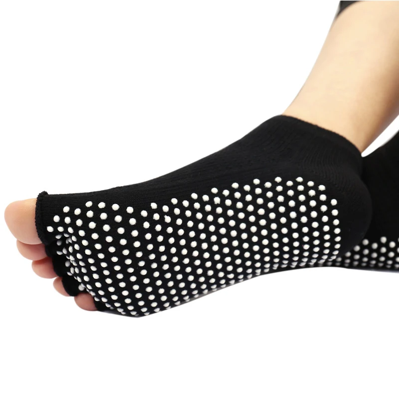 SALSPOR Женские Йога Пять пальцев противоскользящие хлопковые носки открытый носок