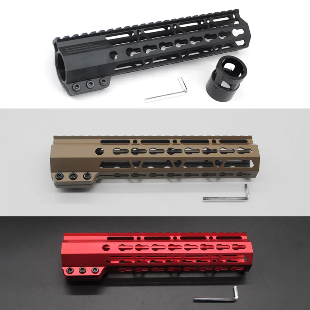 

TriRock 9'' Clamping Keymod Handguard Free Float Picatinny Rail Mount System Black/Tan/Red Color Fit .223/5.56 AR-15/M4/M16