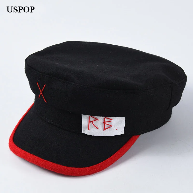 USPOP 2019 зимняя новая женская Шерстяная кепка женские Лоскутные кепки newsboy мужские